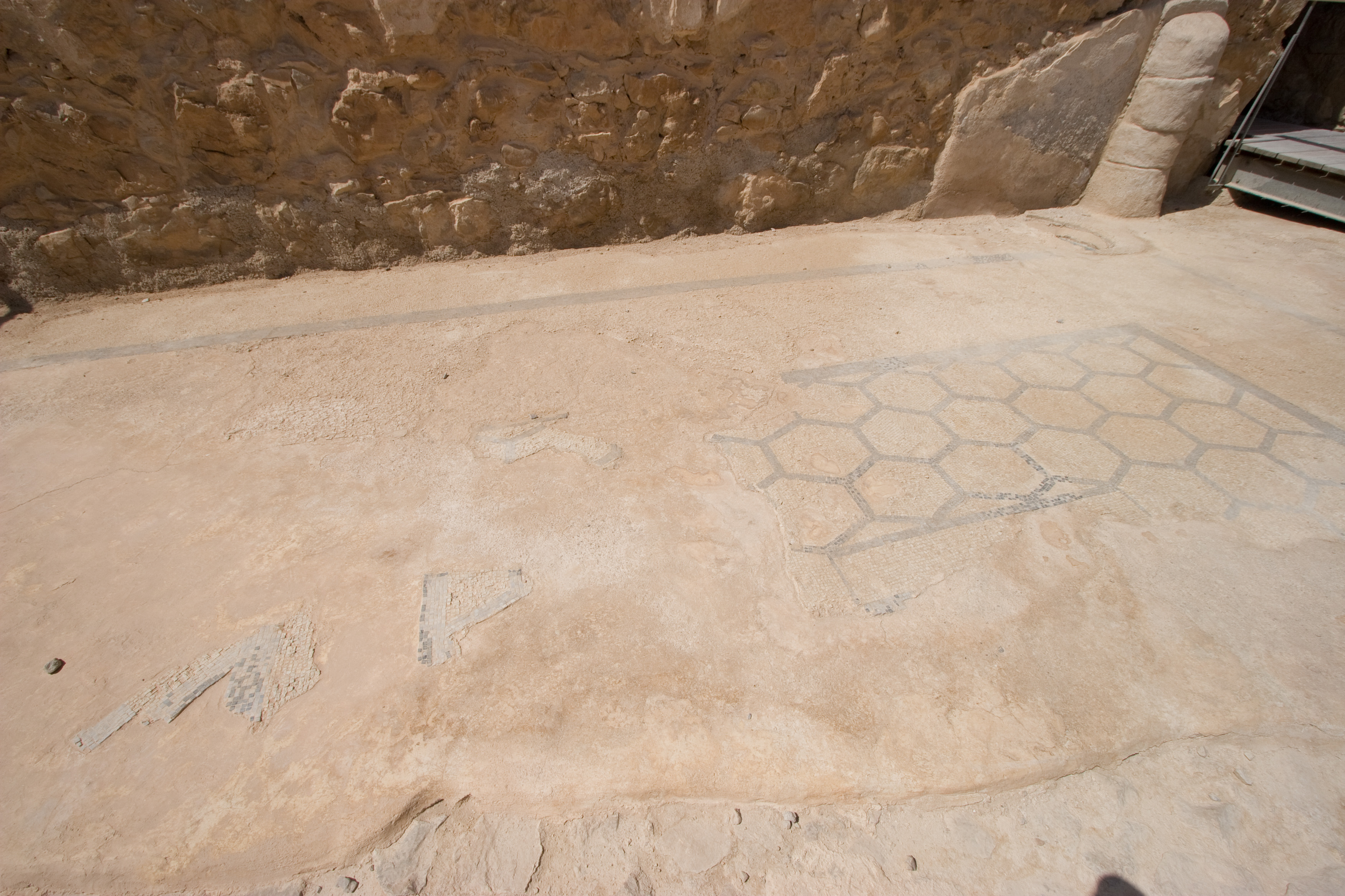Ancient floor tiles on Massada