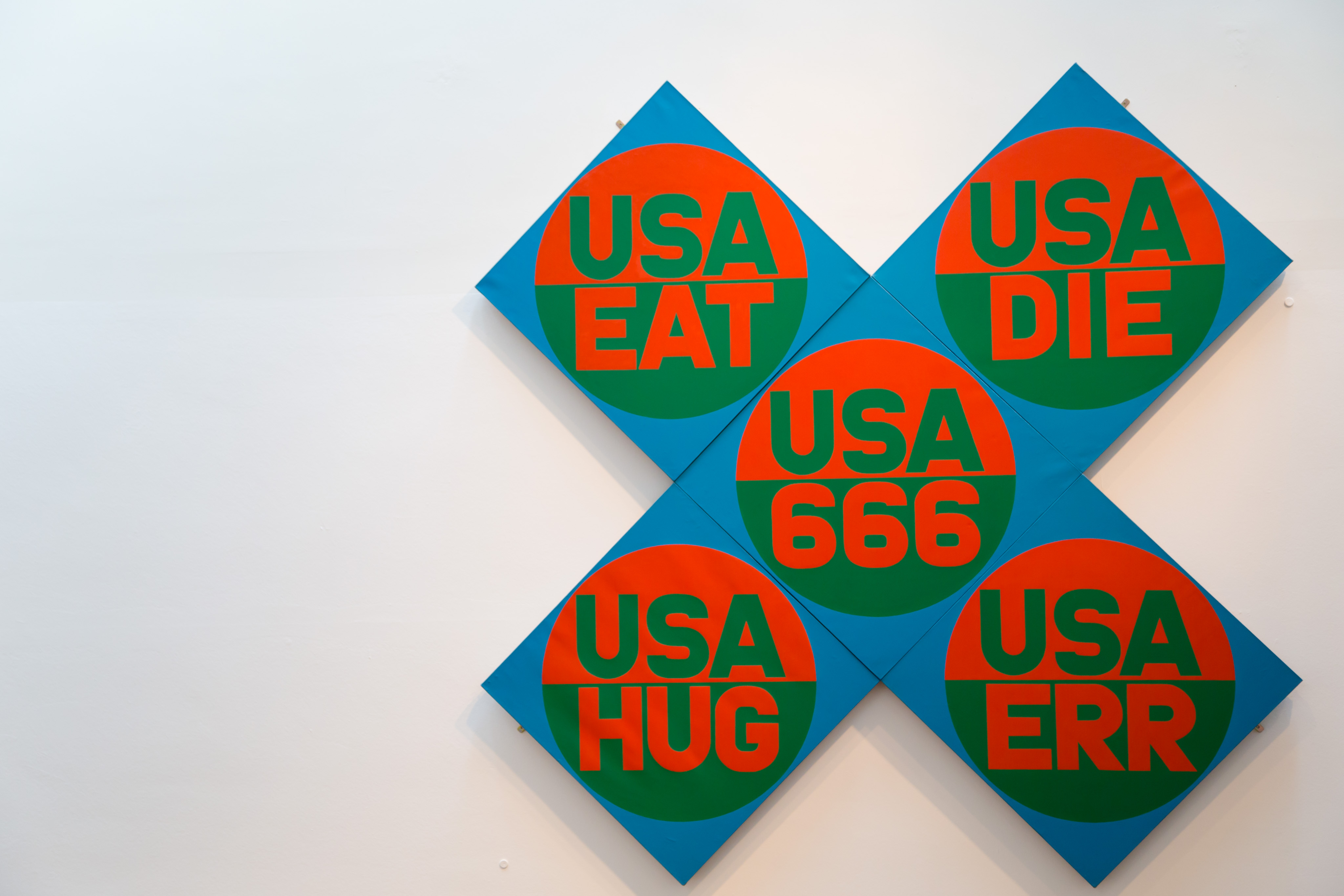Robert Indiana: USA 666 (Eat, Die, Err, Hug) II; 1966/1967