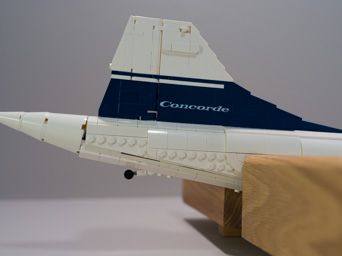 Concorde tail, wooden shelf
