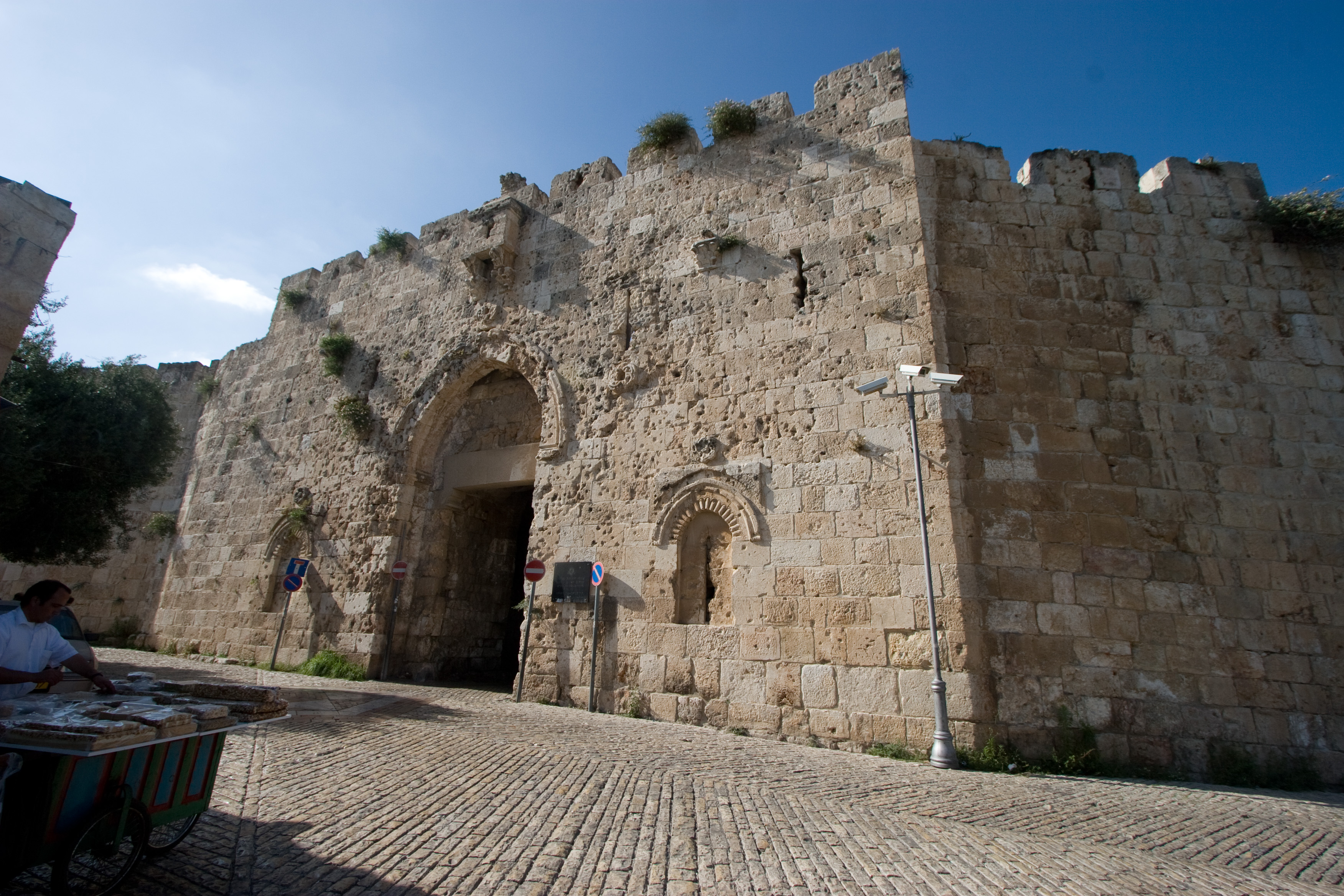 The Old City Wall with bullet holes from various wars
