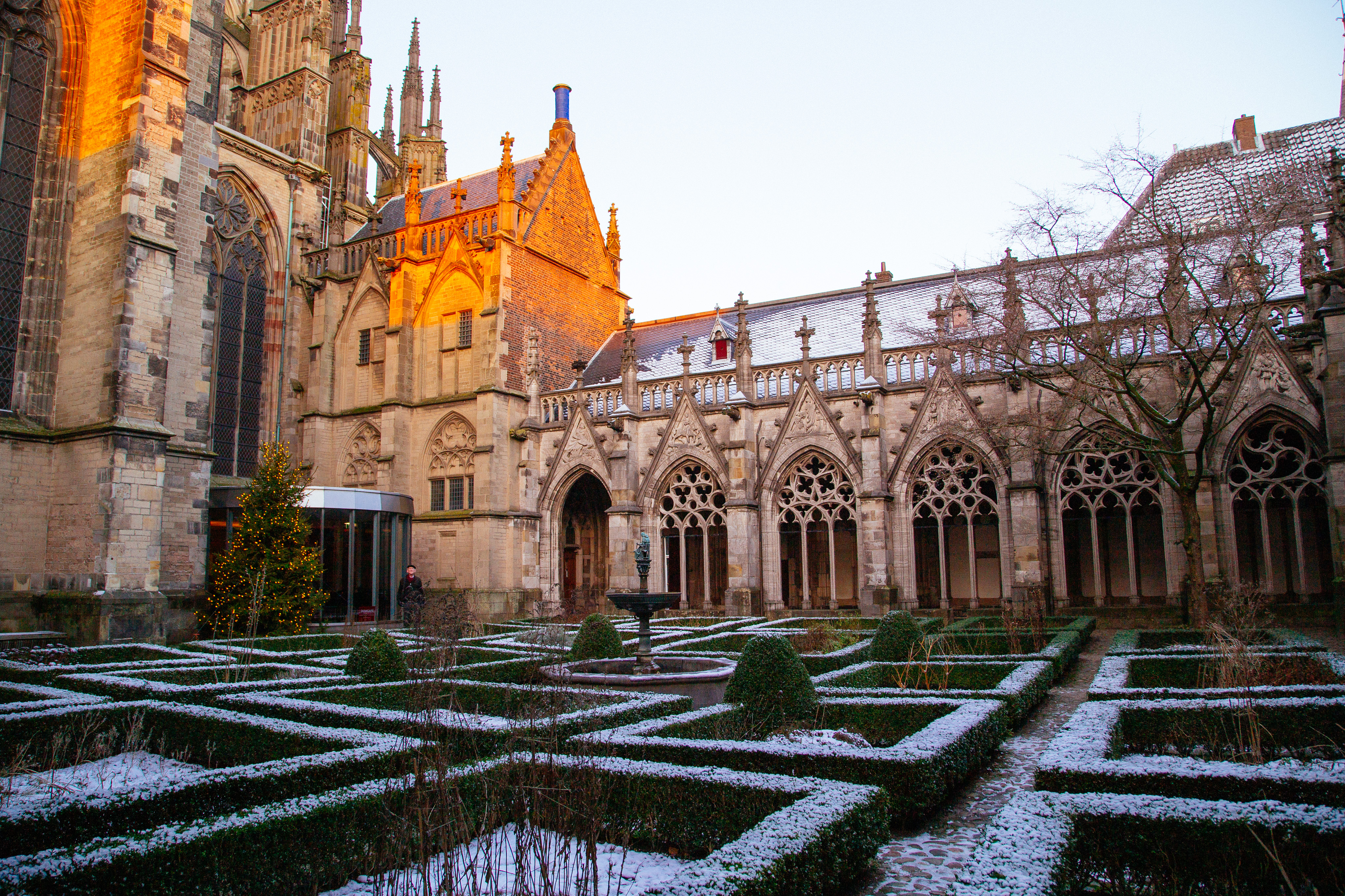 Snowy courtyard