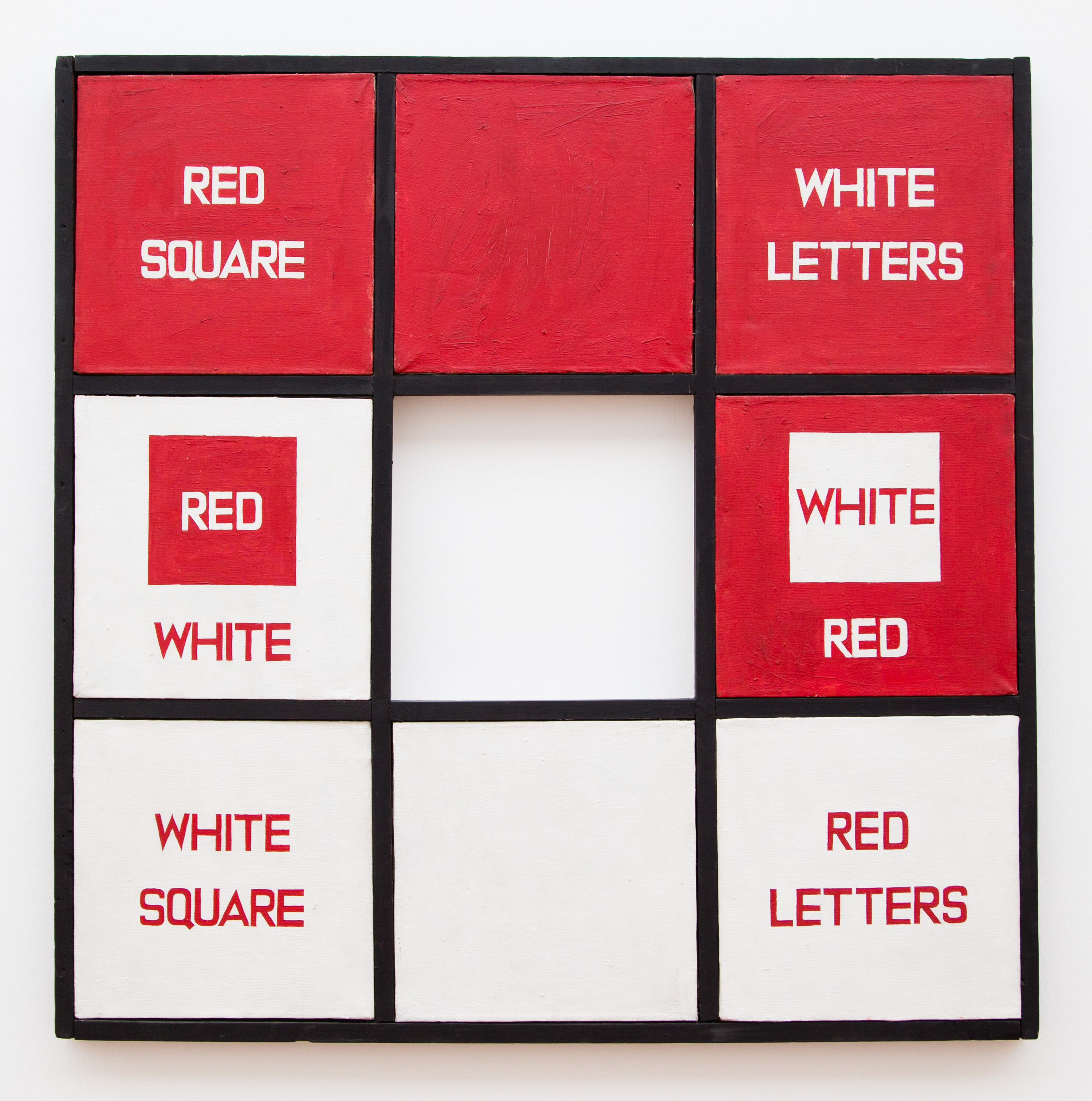 Sol LeWitt: Red Square, White Letters, 1962